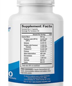Alternative view of Houston Enzymes – TriEnza – 180 Capsules (90 Doses) – Broad-Spectrum Enzymes for Digestive Intolerances – Supports Digestion of Gluten, Casein, Soy, Proteins, Carbohydrates, Sugars, Fats & Polyphenols 180 Count (Pack of 1)
