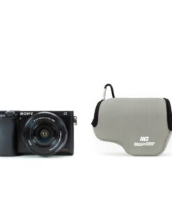MegaGear MG064 Ultra Light Neoprene Camera Case Compatible with Sony Alpha A6400, A6500, A6300, A6000 (16-50 mm)-Gray (Model: MG065) Gray 27 71adFcuPJOL