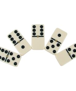 Alternative view of Premium Set of 28 Double Six Dominoes with Wood Case, Brown, 28 Piece (12-2408)
