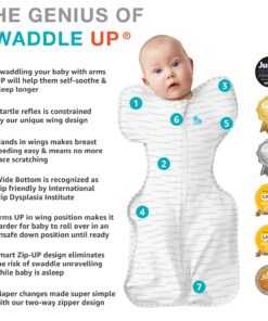 Love to Dream Swaddle UP, Baby Sleep Sack, Self-Soothing Swaddles for Newborns, Improves Sleep, Snug Fit Helps Calm Startle Reflex, New Born Essentials for Baby, 13-19 lbs, Gray Medium (13-19 lbs.) 26 71adl4NxjEL