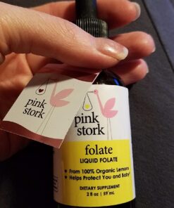 Pink Stork Liquid Folate: Whole-Food Vitamin B9 from Lemon Peels, Natural Folic Acid with Vitamin C, Liquid Prenatal Vitamins for Women, Pregnancy Must Haves, Women-Owned, 2 oz 25 71adxXflvcL