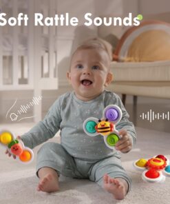 3PCS ALASOU Pop up Suction Cup Spinner Toys for Baby Christmas Stocking Stuffers Gifts|Novelty Spinning Tops Bath Toys for Kids Ages 1-3|Sensory Toys for Toddlers 1-3 Year Old Boy Birthday Gift Carrot 24 71afGognNL