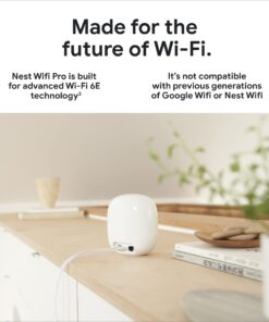 Google Nest WiFi Pro - Wi-Fi 6E - Reliable Home Wi-Fi System with Fast Speed and Whole Home Coverage - Mesh Router - Snow 1 Pack 22 71afl9YJ6kL