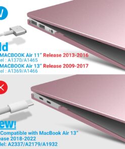 IBENZER Compatible with Old Version MacBook Air 13 Inch Case (2017-2010 Release), Models: A1466/A1369, Plastic Hard Shell Case with Keyboard & Screen Cover for Mac Air 13, Rose Gold, A13MPK+2 For Macbook Air 13'' A1466/A1369 29 71agUiBRyjL