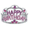 Amscan 259551 Happy Birthday Pink Gem Adult Tiara, 1ct Multicolor, 10" x 7" 44 71ageUfSAkL