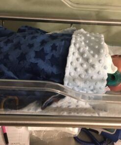 Reversible Unisex Children's Soft Baby Blanket Minky Dot (Light Blue/Grey) Light Blue/Grey 19 71ah10zm3VL