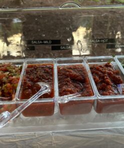 Ice Chilled 5 Compartment Condiment Server Caddy - Serving Tray Container with 5 Removable Dishes with Over 2 Cup Capacity Each and Hinged Lid | 3 Serving Spoons + 3 Tongs Included 34 71ah8AXoLuL