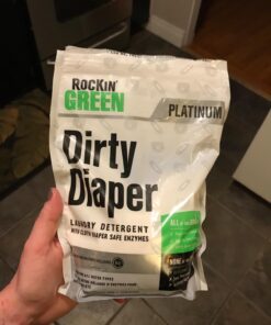 Rockin' Green Laundry Detergent, Plant based, All Natural Laundry Detergent Powder, Vegan and Biodegradable Odor Fighter, Safe for Sensitive Skin (Baby Cloth Diaper 90 Loads -Unscented) Dirty Diaper 18 71ahesBPSyL