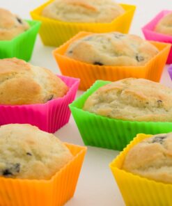 Pantry Elements Rectangular Silicone Cupcake Liners for Baking 12-Pack Reusable Non-Stick BPA Free Muffin Liners Baking Cups Molds for Baking, Bento Box Accessories, Moldes de Silicona Para Reposteria Rectangular 12-Pack Vibrant Rainbow Collection 26 71aj52 PmWL 1