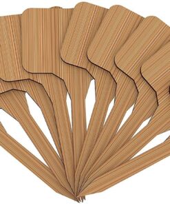 Alternative view of 50 Bamboo Plant Labels in Gift Box (T-Type) - Wooden Plant Tags - Wood Cheese Markers