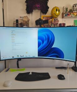 HUANUO Ultrawide Monitor Wall Mount for up to 34 35 inch Flat Curved Screens, Single Wall Mount Monitor Arm Holds 26lbs Max, Height Adjustable Full Motion Gas Spring Vesa Mount, Max 200x200mm, HNWSS4 44 71ajGd1Q8oL