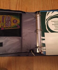 Five Star Zipper Binder, 2 Inch 3 Ring Binder, Expansion Panel, Durable, Black/Red/Gray (29052BE7) Black-red-gray 20 71ajgHoPN8L