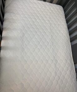 American Baby Company Waterproof Crib and Toddler Mattress Protector, Quilted Fitted Protector Pad Cover made with Organic Cotton Top Layer, 52“ x 28" Crib (28" x 52") 27 71akd0npugL