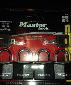 Master Lock Covered Aluminum Padlock with Key, Black, 4 count (Pack of 1) 4 count (Pack of 1) 42 71alCoUCvLL