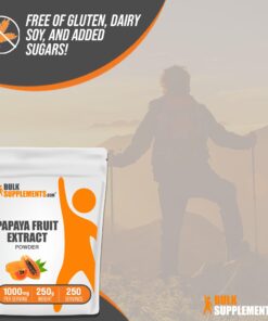 BULKSUPPLEMENTS.COM Papaya Fruit Extract Powder - from Carica Papaya, Papaya Extract - for Digestive & Skin Support, Papaya Powder - 1000mg per Serving, 250g (8.8 oz), Pack of 1 8.81 Ounce (Pack of 1) 11 71alIFjvkL