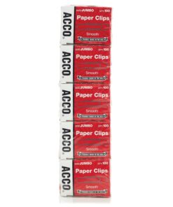 ACCO Paper Clips, Jumbo, Smooth, Economy, 10 Boxes, 100/Box (72580),Silver 24 71alU8o3FkL