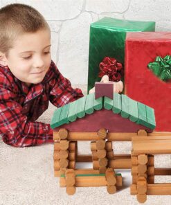 Joqutoys 90 Pcs Wood Building Blocks Toy for Toddlers, Classic Wooden Cabin Log Set Preschool Education Toy, Creative Construction Engineering Educational Toys for 3 4 5 6 Years Boys 15 71alq9OQI2L