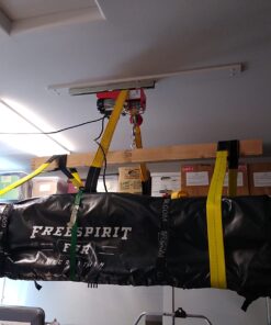 Partsam 440Lbs Lift Electric Hoist Crane Remote Control Power System, 110V Electric Hoist Zinc-Plated Steel Wire Overhead Crane Garage Ceiling Pulley Winch w/Straps (w/Emergency Stop Switch) 61 71alsobMxeL