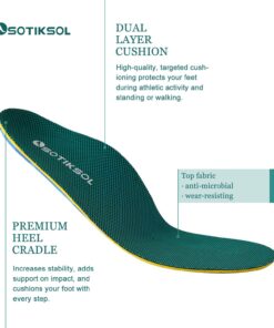 OSOTIKSOL Plantar Fasciitis Feet Insoles & Arch Support Shoe Insert Insoles Orthotic Inserts for Men & Women Relieve Flat Feet, High Arch, Foot Pain M(Men's:7-8 1/2,Women's:9-10 1/2) 16 71amDnqldSL
