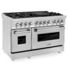 ZLINE 48" 6.0 cu. ft. Dual Fuel Range with Gas Stove and Electric Oven with Color Options (RA48) (Stainless Steel) 50 71amfyvPzTL
