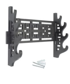 Eforlife 4 Tier Sword Holder Wall Mount Samurai Sword Display Stand Sword Bracket Hanger for Katana Wakizashi and Standard Swords (Classic) Black 16 71an87jRkEL