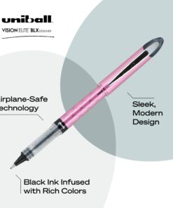 Uniball Vision Elite Rollerball Pens, Assorted Pens Pack of 8, Bold Pens with 0.8mm Ink, Ink Black Pen, Pens Fine Point Smooth Writing Pens, Bulk Pens, and Office Supplies 10 71angR0jgDL