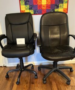 Amazon Basics Classic Puresoft PU Padded Mid-Back Office Computer Desk Chair with Armrest, 26"D x 23.75"W x 42"H, Black 35 71ao54zi0L