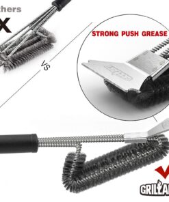 Alternative view of GRILLART Grill Brush and Scraper BBQ Brush for Grill, Safe 18" Stainless Steel Woven Wire 3 in 1 Bristles Grill Cleaning Brush, BR-4516
