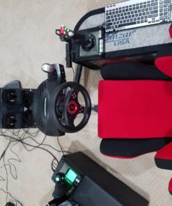 OpenWheeler GEN3 Racing Wheel Simulator Stand Cockpit Red on Black, Video Game Controller, Fits All Logitech G923, G920, Thrustmaster, Fanatec Wheels, Compatible with Xbox One, PS4, PC Platforms. 69 71apE Cz6gL 1