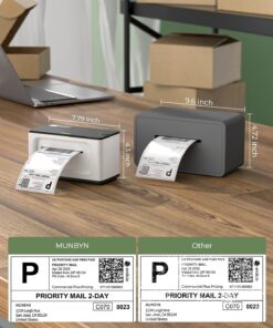 MUNBYN P941 4x6 Thermal Shipping Label Printer, USB, Monochrome, Compatible with Windows, macOS, ChromeOS 17 71aq zqLzmL