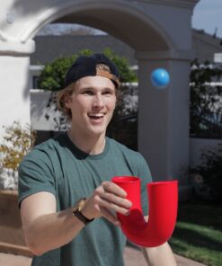 pindaloo Skill Game with 2 Balls- Gifts for Kids and Adults Indoor & Outdoor Games, Teens, Fun Stuff Party,Hand/Eye Coordination and Confidence,Develops Motor & Juggling Skills - Red 13 71aqVs8D4L