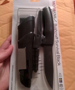Morakniv Carbon Steel Fixed-Blade Bushcraft Survival Knife with Sheath and Fire Starter, Black, 4.3 Inch 28 71aqZKPsBcL