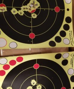 Splatterburst Targets - 8 inch Stick & Splatter Self Adhesive Shooting Targets - Gun - Rifle - Pistol - Airsoft - BB Gun - Pellet Gun - Air Rifle - Made in USA 100 pack 36 71aqyggOhAL 1