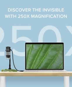 Alternative view of Plugable Digital Microscope with Flexible Arm Observation Stand Compatible with USB and USB-C Windows, macOS, ChromeOS, iPad (USB C), Android, Linux Systems (2MP, 250x Magnification)