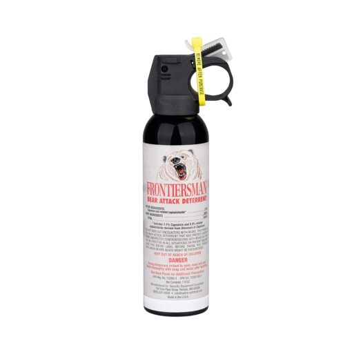 SABRE Frontiersman 7.9 oz. Bear Spray, Maximum Strength 2.0% Major Capsaicinoids, Powerful 30 ft. Range Bear Deterrent, Outdoor Camping & Hiking Protection, Quick Draw Holster & Multipack Options