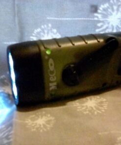 MECO Hand Cranking Solar Powered Rechargeable Flashlight Emergency LED Flashlight Carabiner Dynamo Quick Snap Clip Backpack Flashlight Torch Weather Ready, 8 Lumen - Green 27 71arkbHXrgL