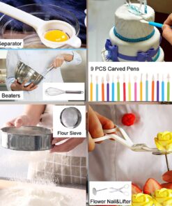 Cake Decorating Kits 567 PCS Baking Set with Springform Pans Set, Rotating Turntable, Decorating Tools, Cake Baking Supplies for Beginners and Cake Lovers 33 71ash5dFr1L