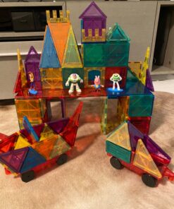 cossy 120Pcs Magnet Tiles Magnetic 3D Building Blocks Set Educational Construction Toys for 3+ Year Kids with Stronger Magnets, Rivets-Fastened, Educational, Recreational, Conventional 120 44 71at1xaCGNL