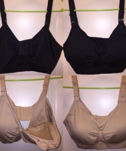 HOFISH 3PACK Full Bust Seamless Nursing Maternity Bras Bralette S-XXL with Extra Bra Extenders & Clips X-Large Blackbeigepink 35 71atWpV3gZL 1