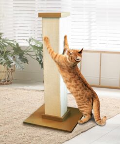 SmartCat Ultimate Scratching Post – Beige, Large 32 Inch Tower - Sisal Fiber, Simple Design - For All Cats Brown 32 71au7Ucd4TL
