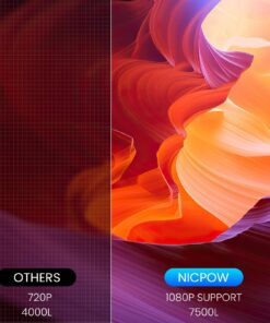 Outdoor Projector, Mini Projector for Home Theater, 1080P and 240" Supported Movie Projector 7500 L Portable Home Video Projector Compatible with Smartphone/TV Stick/PS4/PC/Laptop 12 71auJ7muHdL