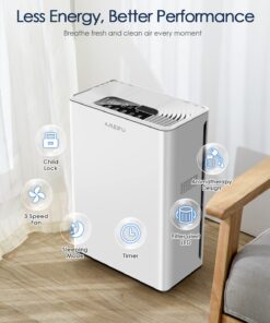 Air Purifiers for Home Large Room up to 1740sq.ft, H13 True Hepa Air Purifiers for Pets Hair, Dander, Smoke, Pollen, 3 Fan Speeds, 5 Timer Air Cleaner 23 71auJHFIDHL