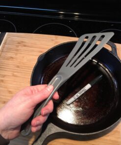 Matfer Bourgeat Exoglass® High Temperature Pelton Slotted Spatula, Professional Fish Turner, Safe for Nonstick Pans, Grey 22 71auPTt9feL