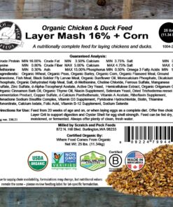 Scratch and Peck Feeds Organic Layer Chicken Feed with Corn for Chickens and Ducks - 25-lbs - Non-GMO Project Verified, Always Soy Free - 1004-25 12 71autnuvBtL
