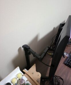 WALI Single Monitor Mount, Single Monitor Arm Desk Mount,Desk Monitor Stand, Holds Screen Up to 27inch, 22lbs, Adjustable Mount with C-CLAMP Designed for Home Office Application(M001), Black 16 inch Tall 34 71avY2pqWeL