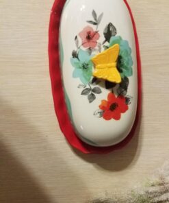 The Pioneer Woman Flea Market Decorated Floral 6.4" Butter Dish 7 71awSd5cDBL