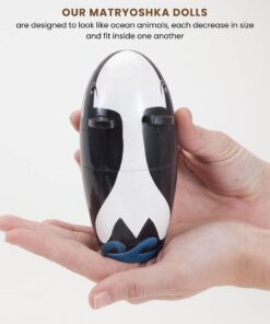 Bits and Pieces - "Willy and Friends - Matryoshka Dolls - Wooden Russian Nesting Dolls - Sea Life Animal Figurines - Whale, Walrus, Penguin - Stacking Dolls Set of 5 Nesting Sea Friends 15 71awqfHrt5L