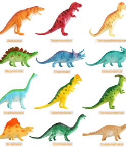 Dinosaur Figure, 7 Inch Jumbo Dinosaur Toy Playset(12 Pack), Safe Material Assorted Realistic Dinosaur,Yeonha Toys Vinyl Plastic Dino Dinosaur Set Party Favors Toys for Kids Boys Toddler Educational 22 71ayCmWxS0L