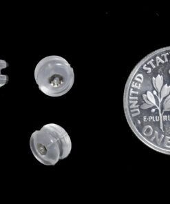 Alternative view of Silicone & 14k Gold Earring Backs Assorted Styles Medium White