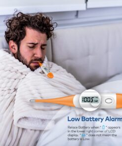 Thermometer for Adults, Digital Oral Thermometer for Fever with 10 Seconds Fast Reading (Orange) Orange-2 11 71aymSSSDsL